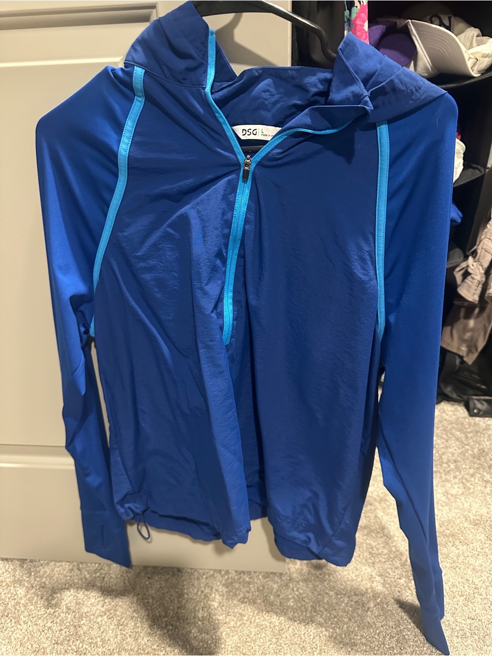 DSG Royal Blue Hooded Zip Jacket with Light Blue Trim